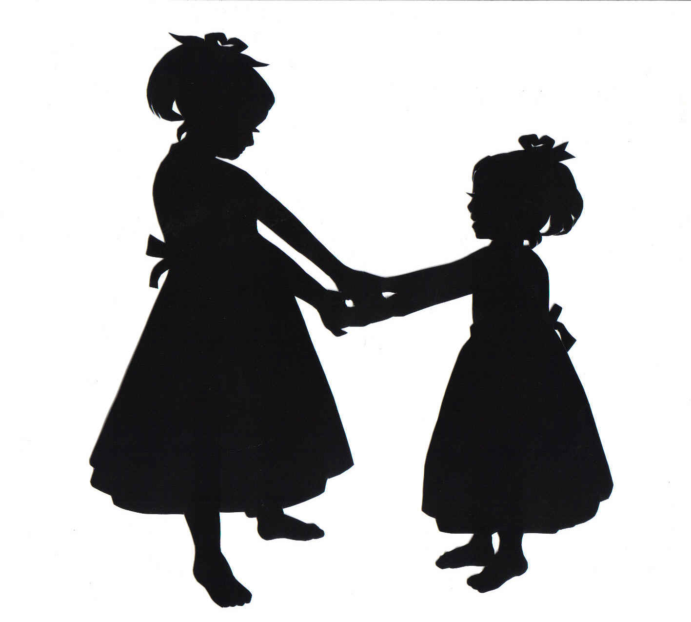 wallpapers 2 Sisters Silhouette https www canstockphoto com silhouettes of two girls sisters friends 84558380 html