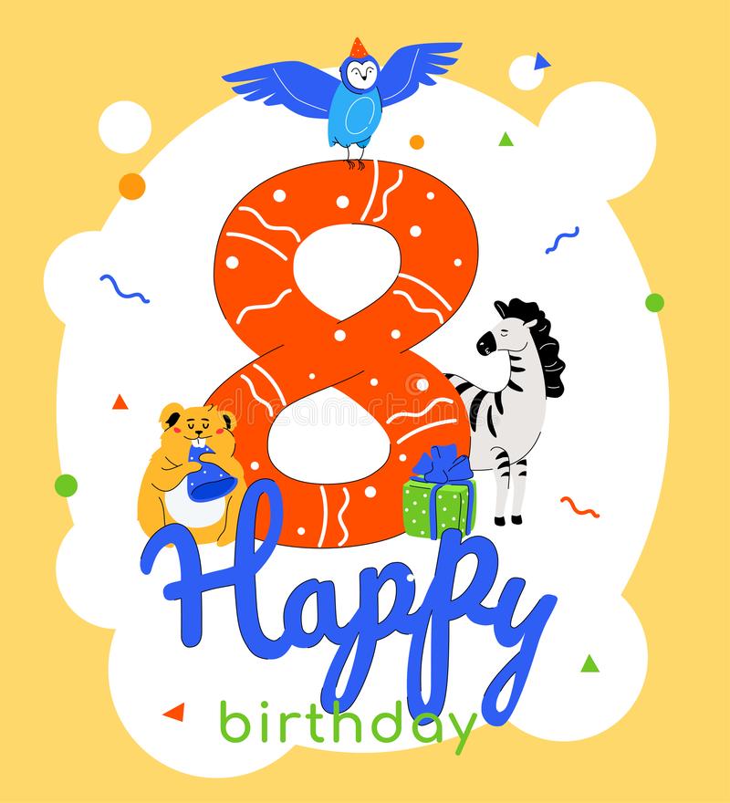 picture 8Th Birthday Clipart kids happy 8th birthday kids bday party art print by teepsy