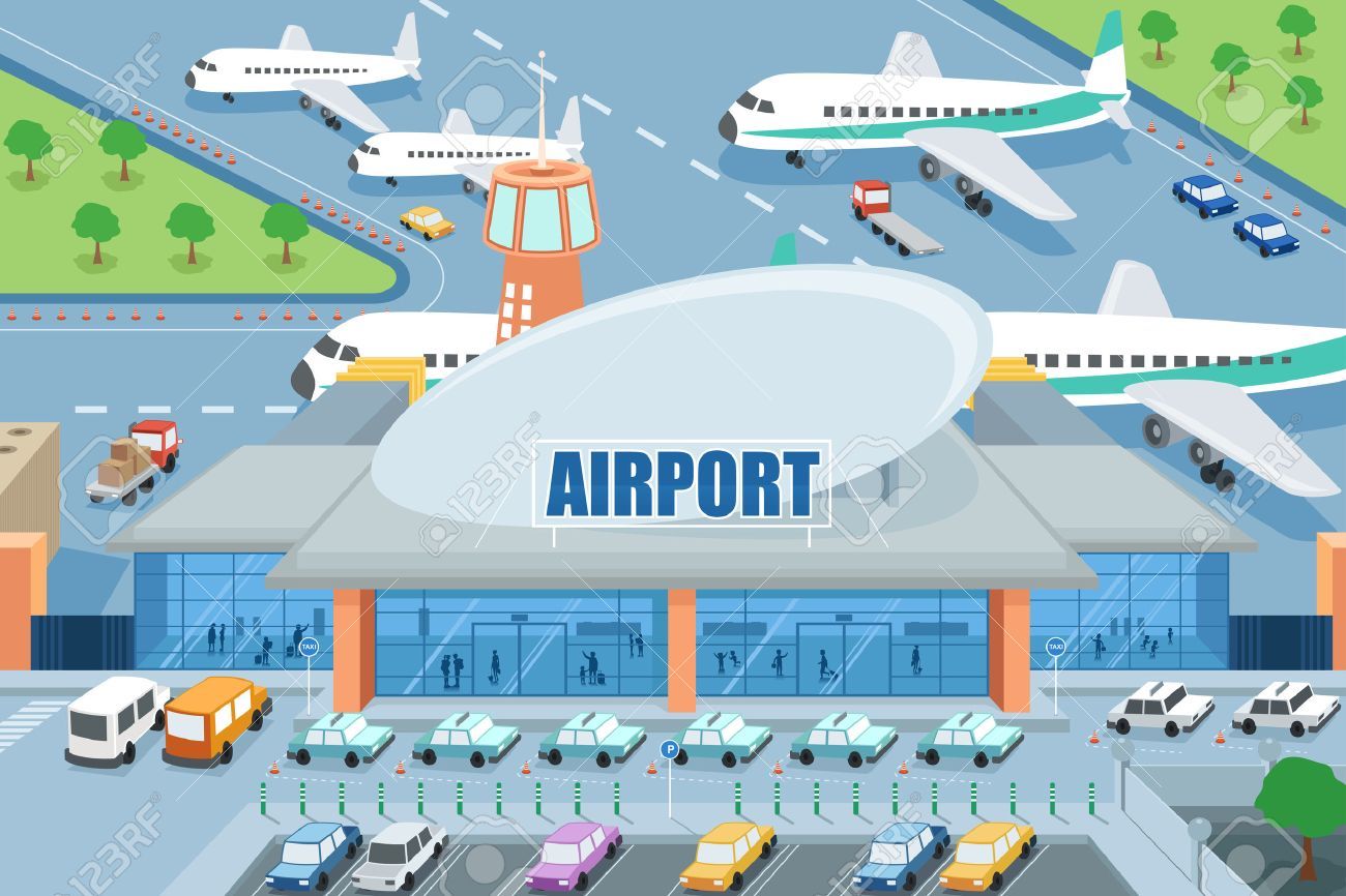 picture Airport Dibujo airport terminal cartoon vector download
