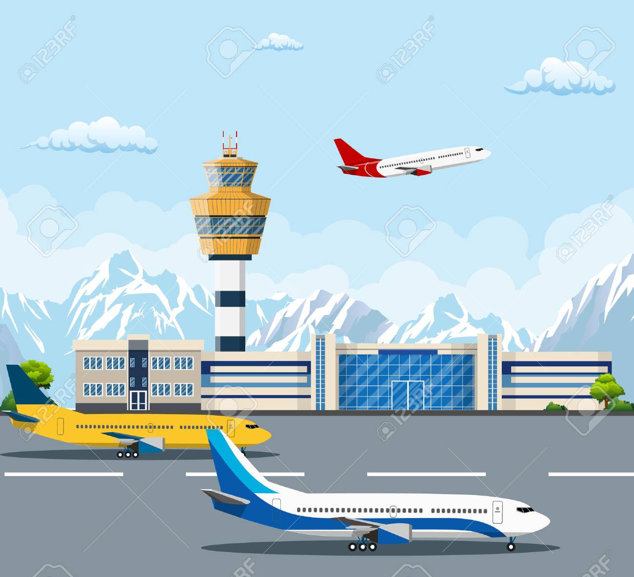 wallpapers Airport Dibujo airport building doodle illustration cartoon