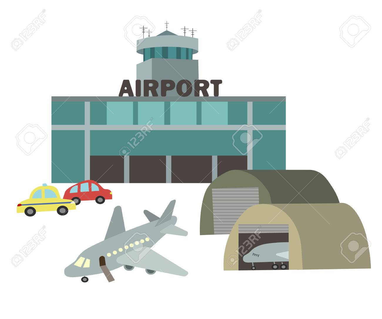 images Airport Dibujo airport airplanes with a flat vector drawing in the style of