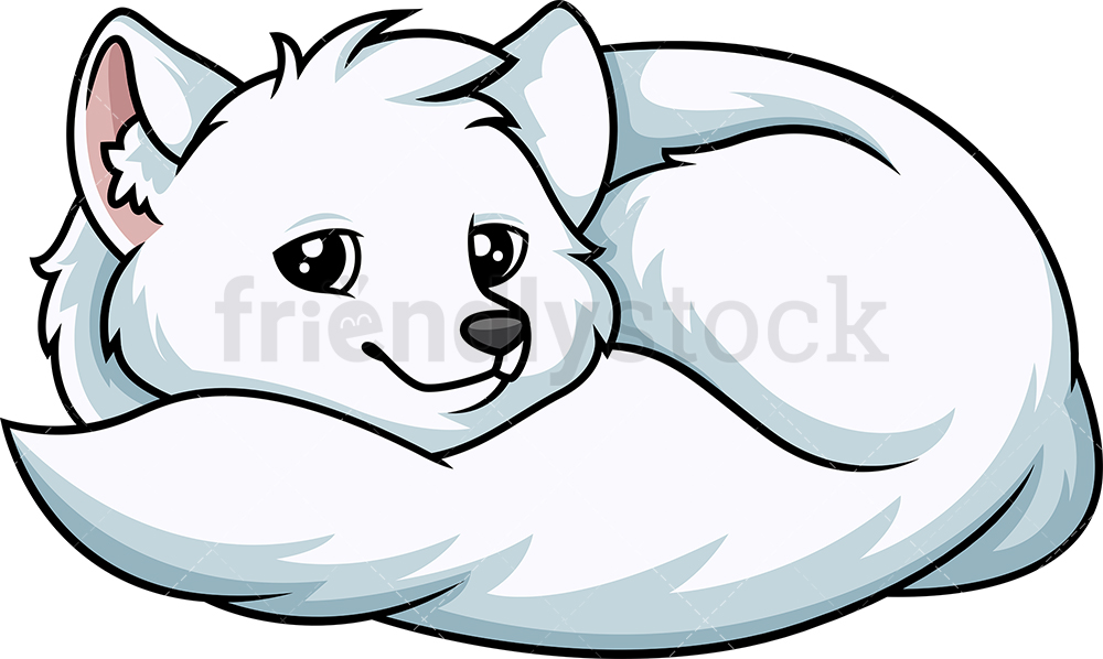 images Arctic Fox Clipart curled up arctic fox cartoon clipart vector friendlystock