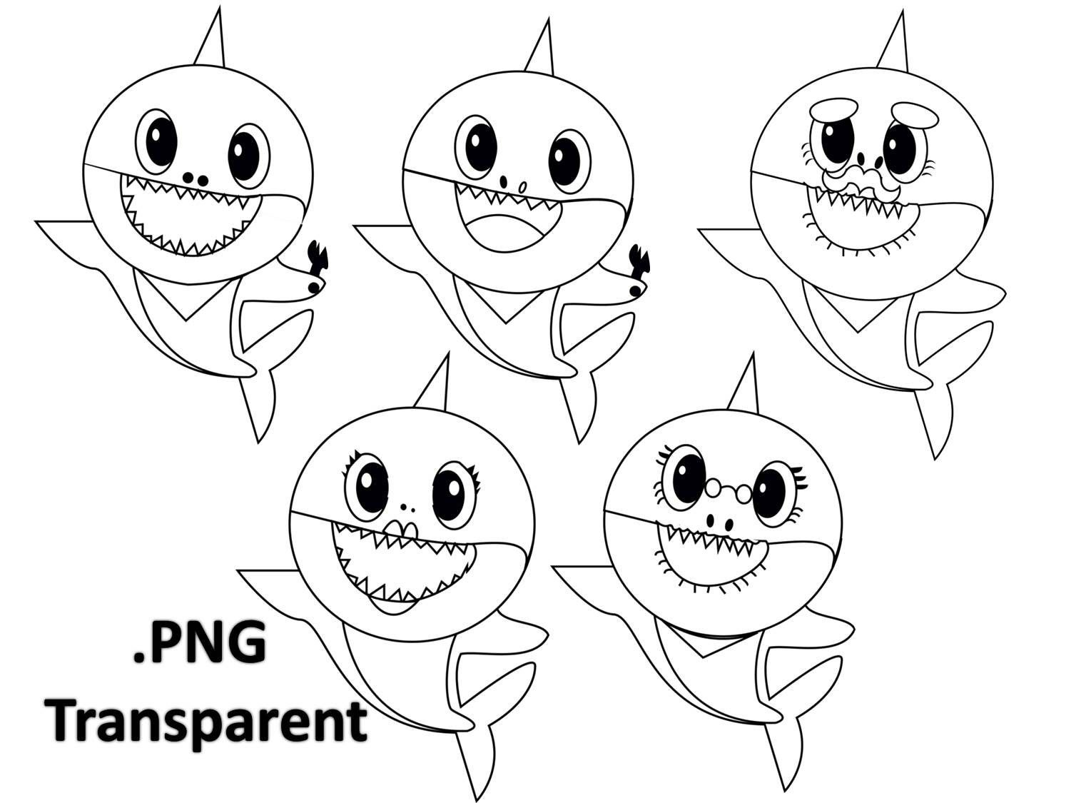 pics Baby Shark Clipart Black And White 87 baby shark illustrations clip art