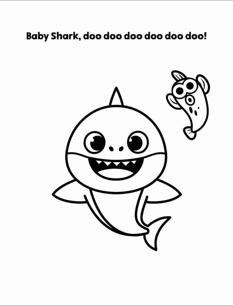 images Baby Shark Clipart Black And White baby shark outline use the printable