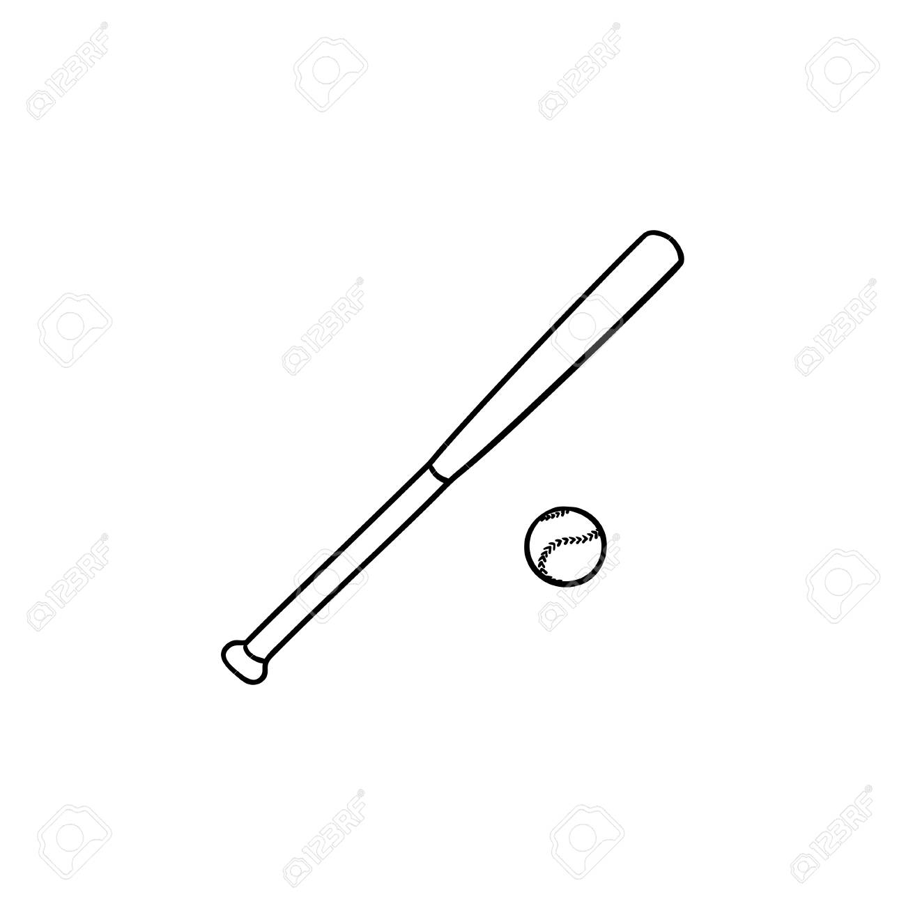wallpapers Baseball Bat Outline baseball bat and ball icon in outline style isolated on white