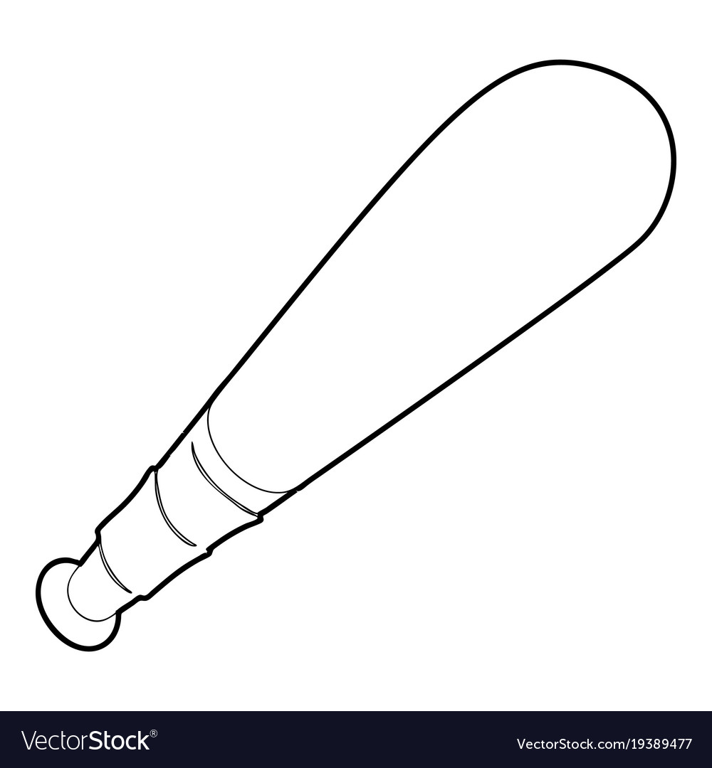 pic Baseball Bat Outline vectorstock