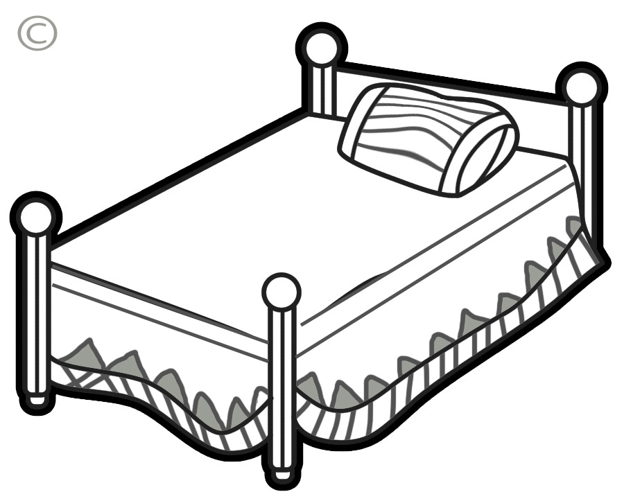 photo Bed Clipart Black And White white bed black and white clip art