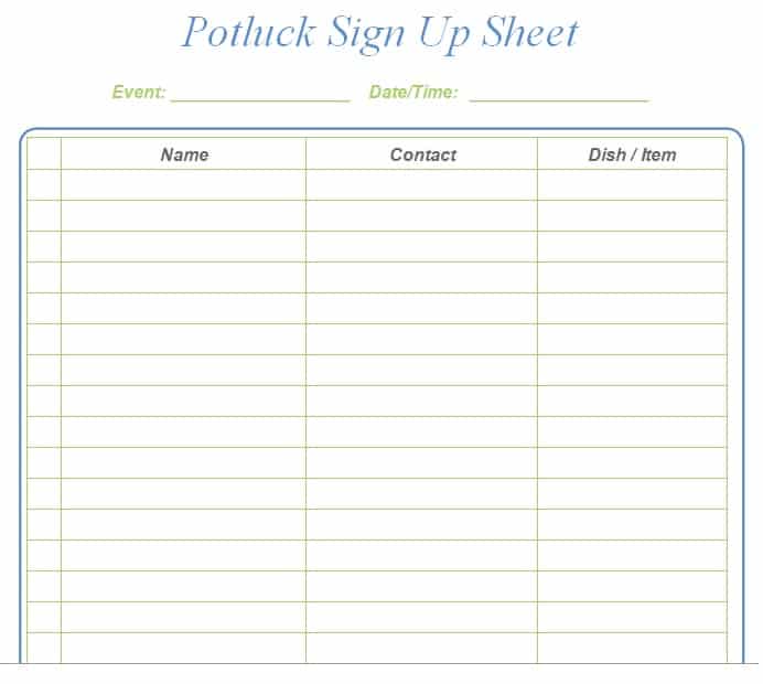 picture Birthday Potluck Sign Up Sheet free printable potluck sign up sheet