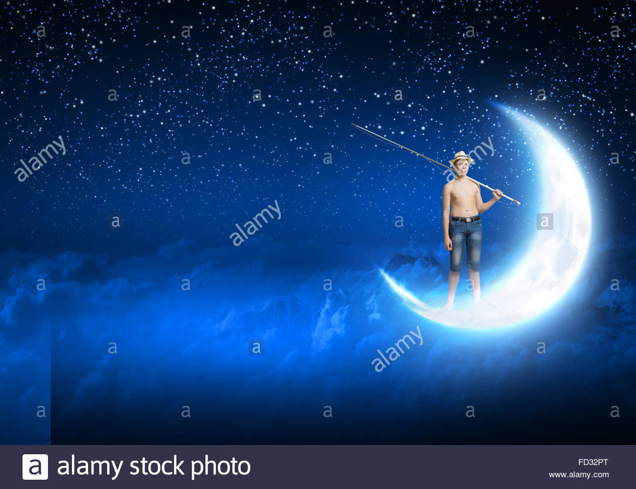 wallpapers Boy On The Moon Fishing redbubble