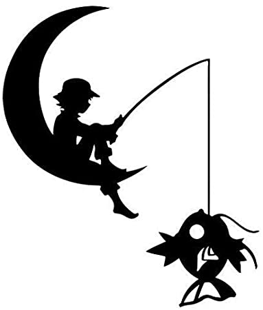 photo Boy On The Moon Fishing boy fishing on the moon stars