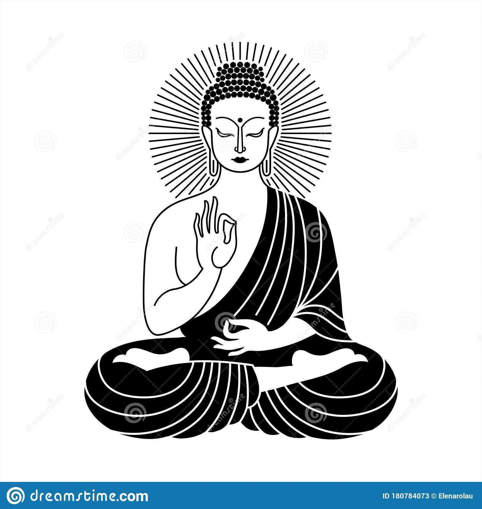 picture Buddha Images In Black And White seated buddha in the lotus position vector illustration on white