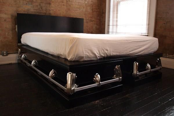 wallpapers Casket Bed Frame presidential solid mahogany with almond velvet interior