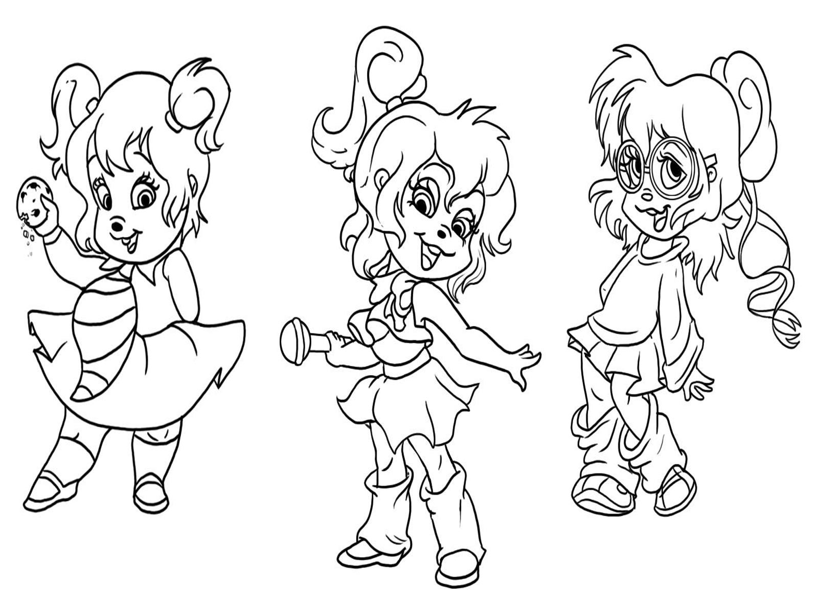 pix Chipettes Coloring Pages alvin and the chipmunks chipettes