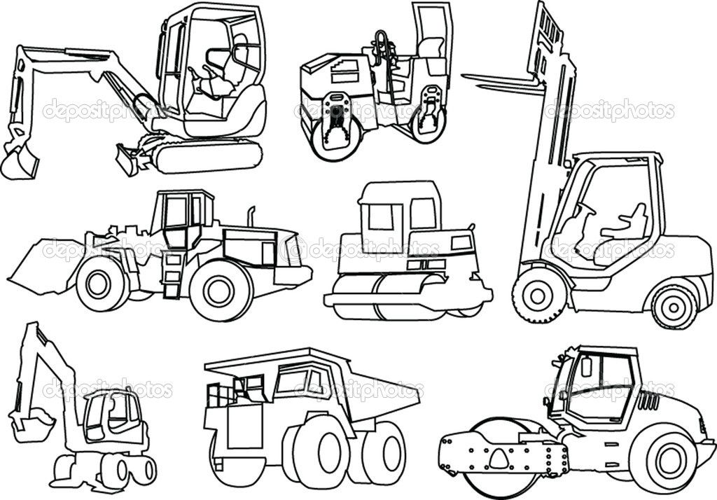 pic Construction Machines Coloring Pages construction machines outline clip art stamp coloring pages builders work 061