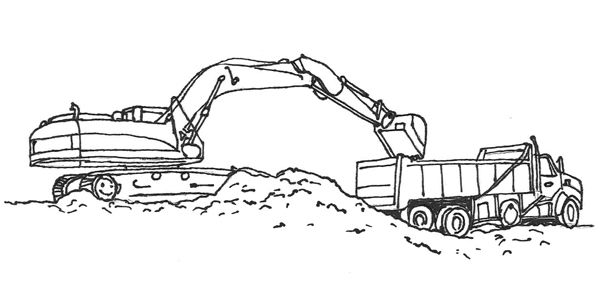 photo Construction Machines Coloring Pages cat
