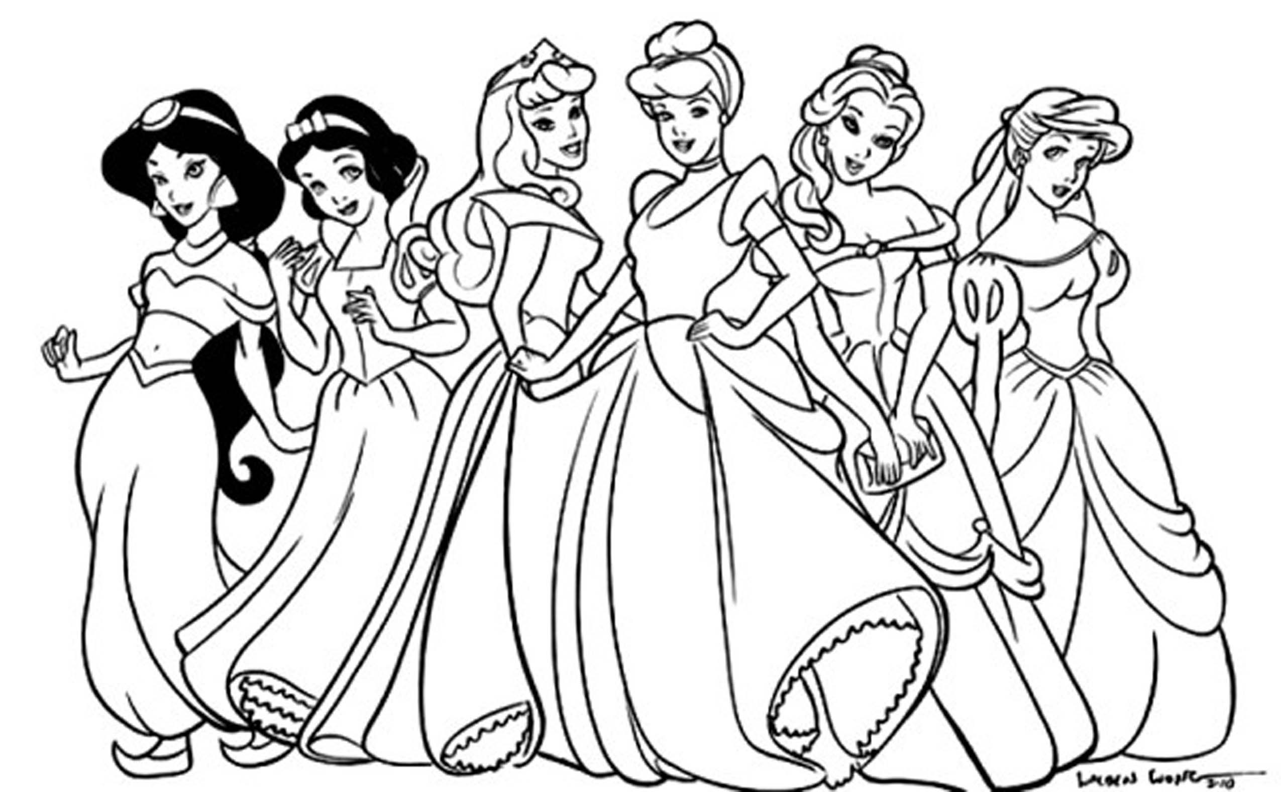 pic Disney Princess Clipart Black And White little princesses b w digital clip art set personal and commercial cinderella belle ariel snow white sleeping beauty jasmine