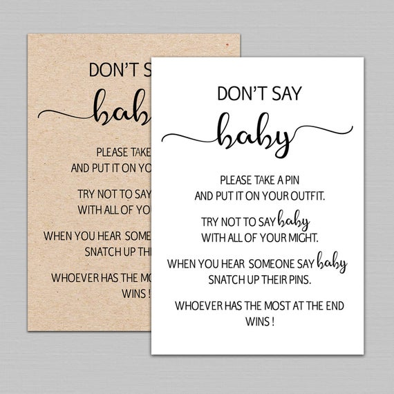 pic Don T Say Baby Sign Printable Free pretty collected