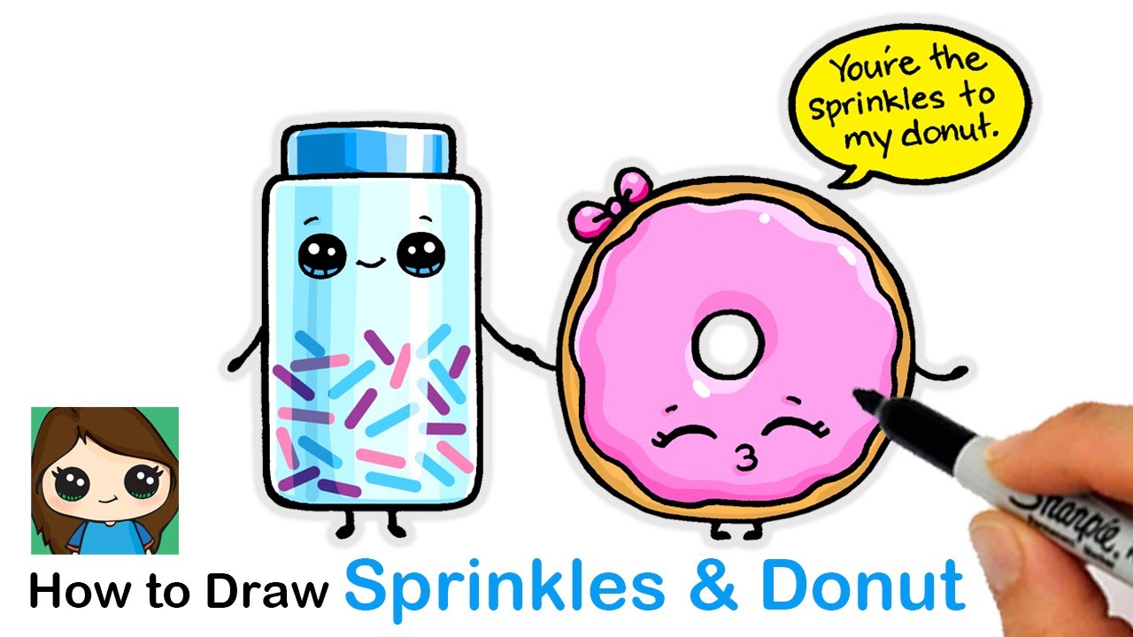 photo Draw So Cute Donut how to draw sprinkles and donut cute food art