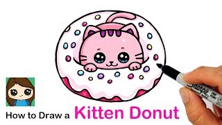 wallpapers Draw So Cute Donut how to draw a kitten in a donut easy