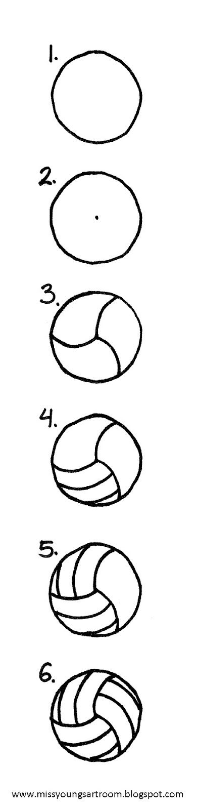 pics Easy Volleyball Drawing how to draw a volleyball step by step