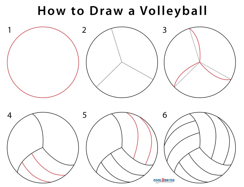 images Easy Volleyball Drawing how to draw a volleyball step by step