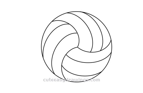pix Easy Volleyball Drawing draw a colored volleyball easy step