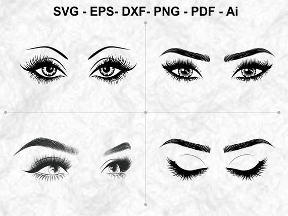 picture Eye Makeup Silhouette eye lashes cuttable design eyes