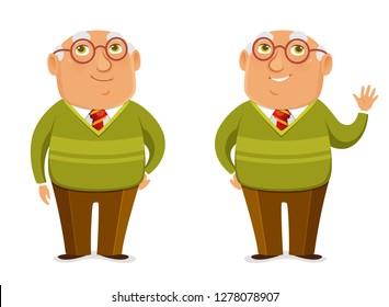 images Fat Old Man Cartoon https www shutterstock com image vector funny cartoon illustration happy senior man 1278078907