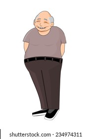 photo Fat Old Man Cartoon old man with a big belly