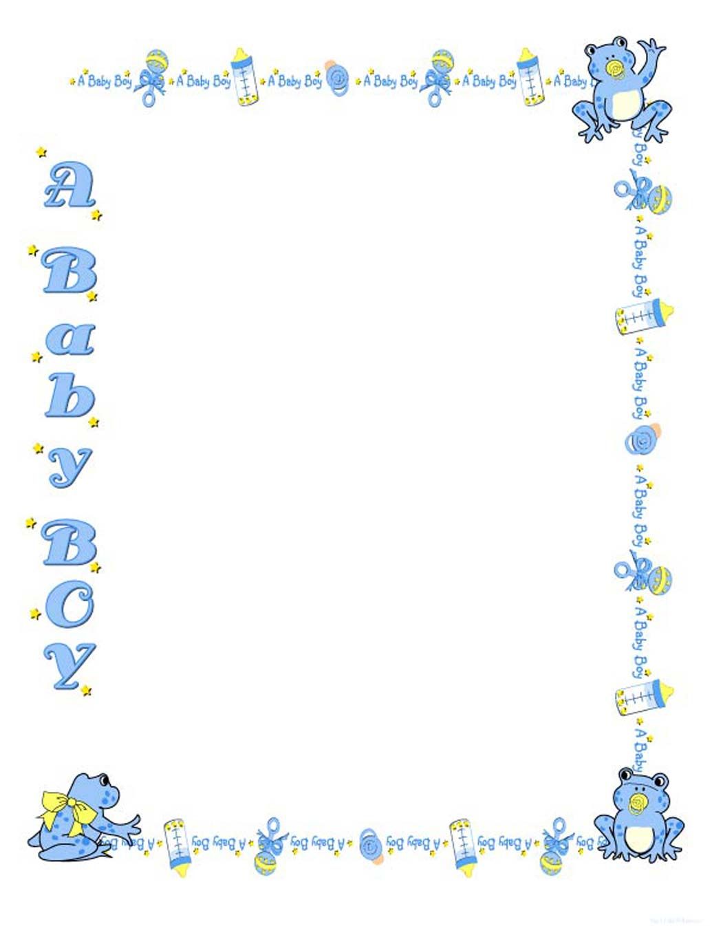 photo Free Baby Boy Border polka dot border with baby boy in a carriage in one corner