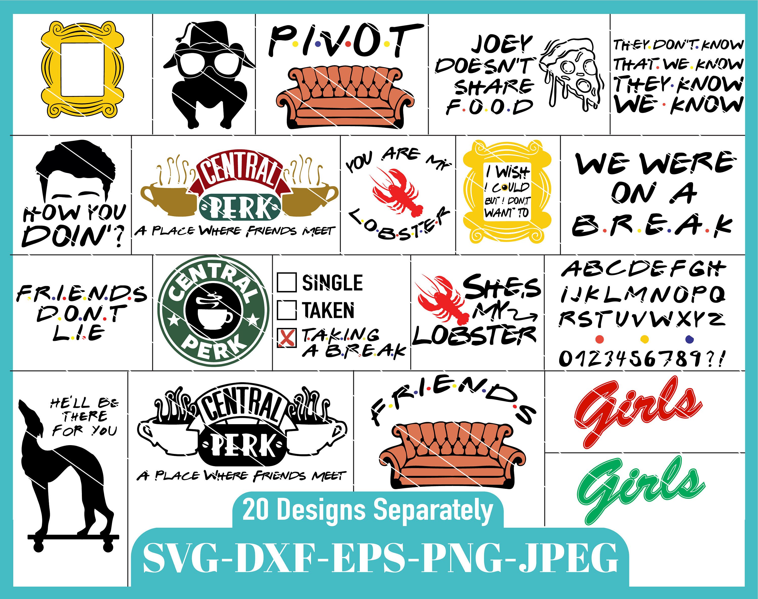 images Friends Tv Show Clipart friends clip art download print your own friends friends etsy