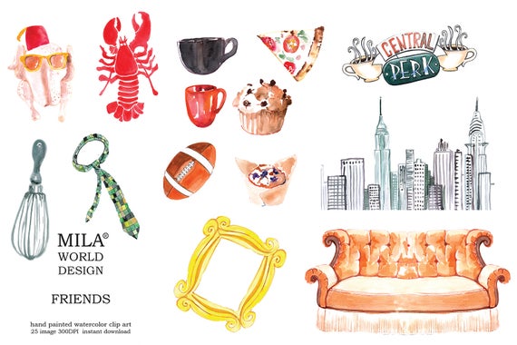 wallpapers Friends Tv Show Clipart friends show clipart etsy