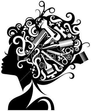 photo Hair Stylist Clipart watercolor hair salon clipart