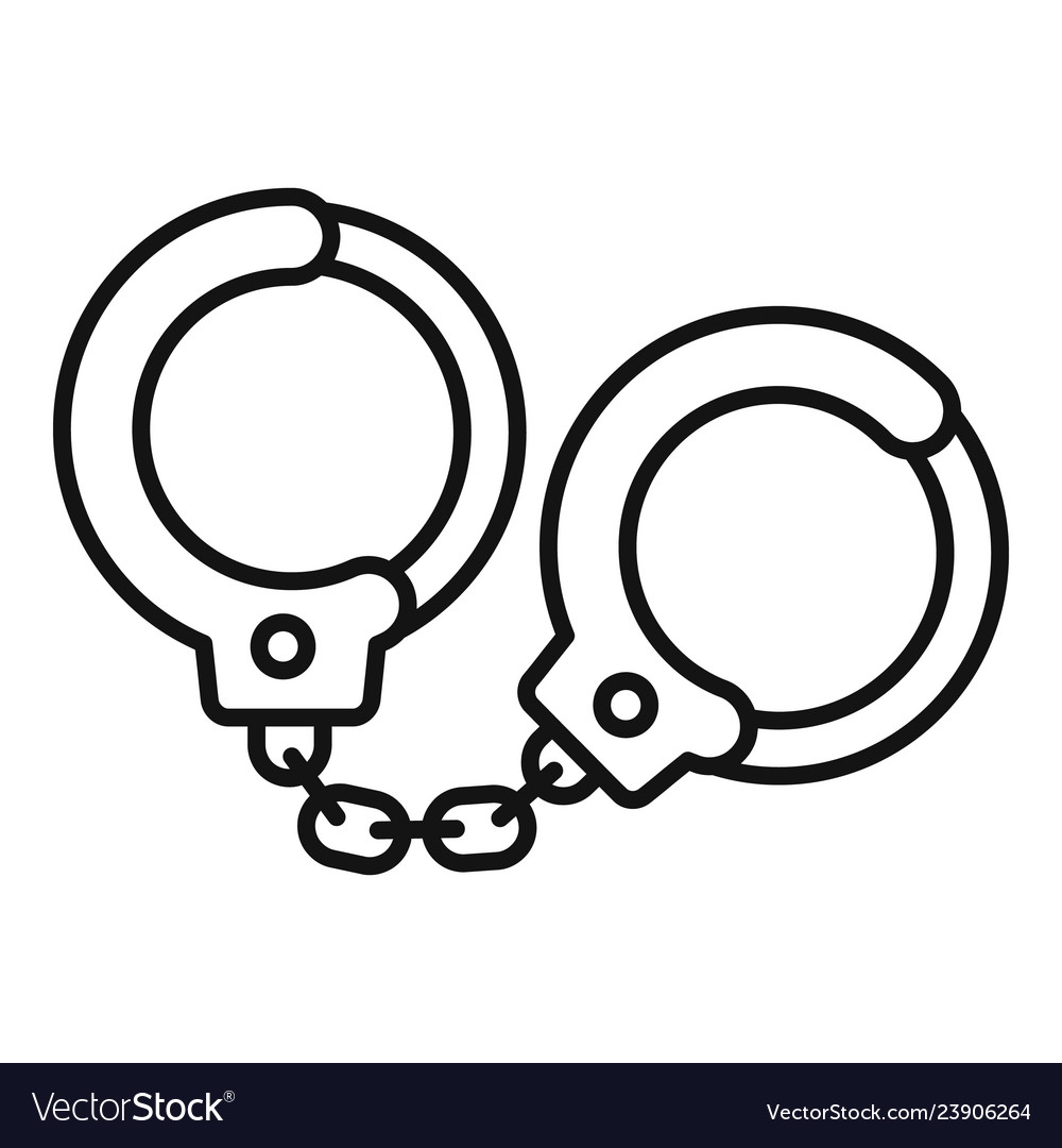 pix Handcuffs Outline handcuffs icon in outline style isolated on white background