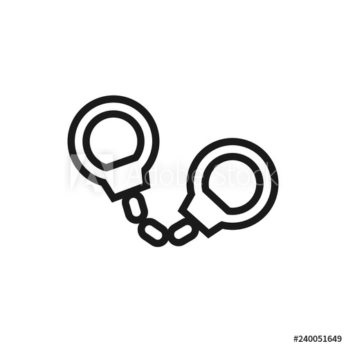 photo Handcuffs Outline handcuffs outline silhouette postcard zazzle com