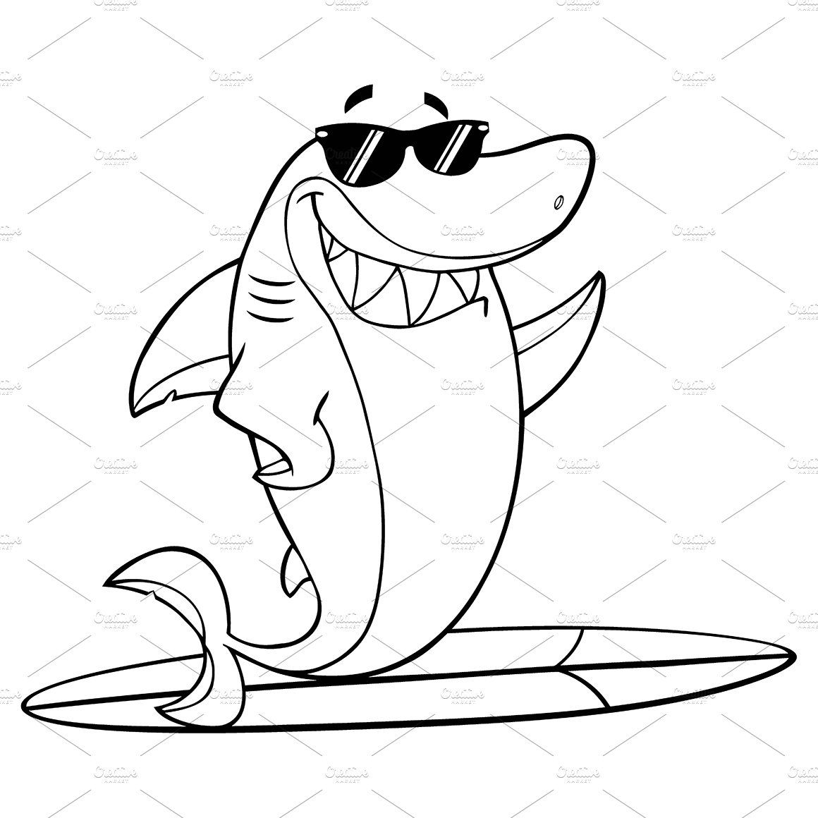 images Happy Shark Clipart Black And White clipart library