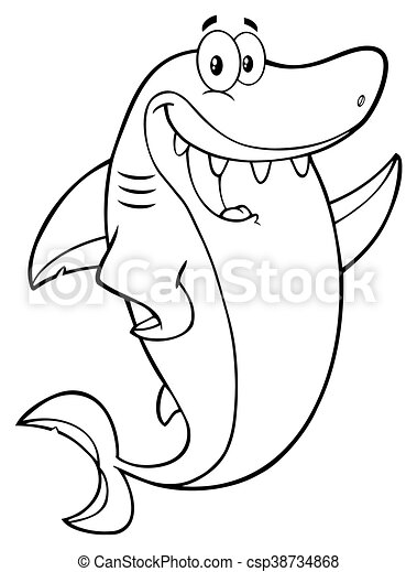 pix Happy Shark Clipart Black And White https www gograph com clipart black and white happy shark gg69456819 html