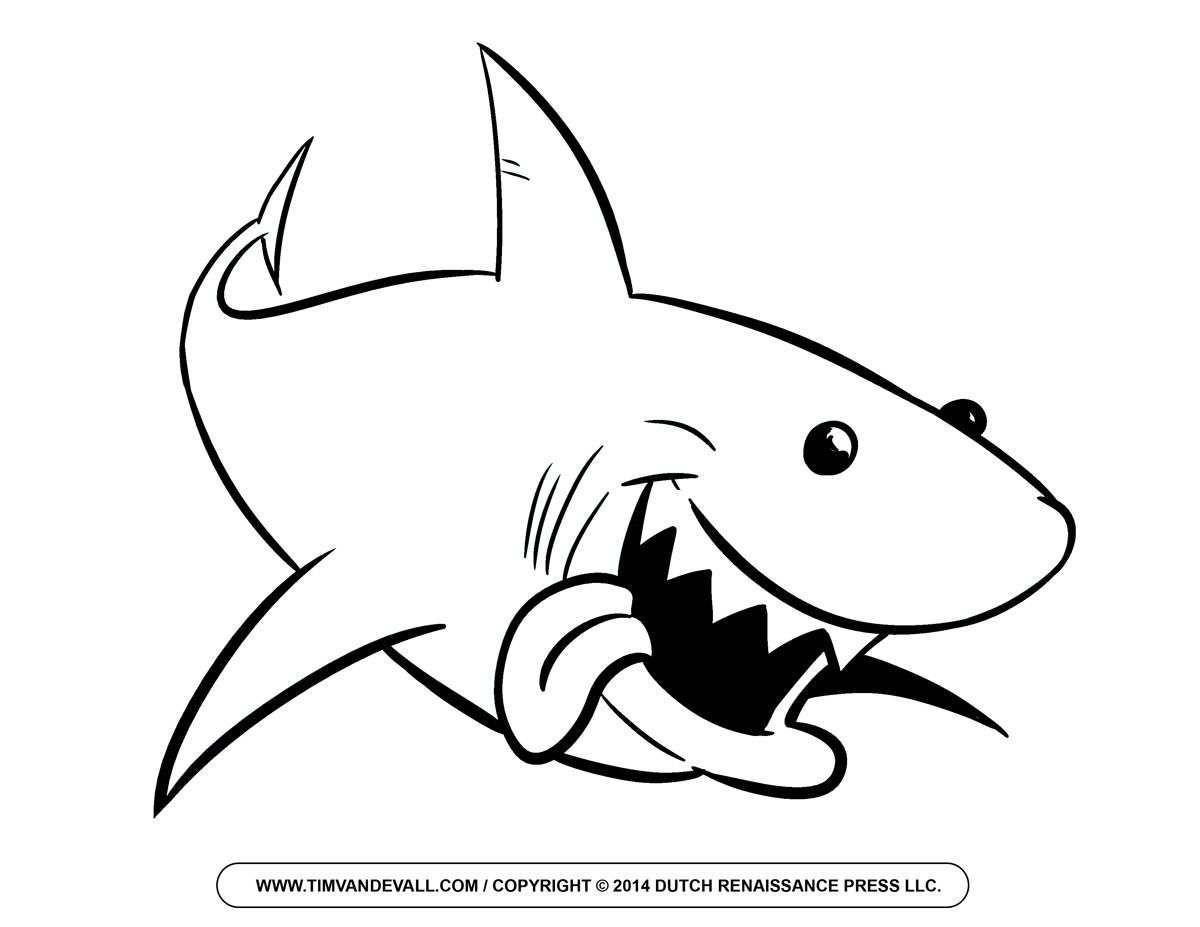 photo Happy Shark Clipart Black And White dreamstime com