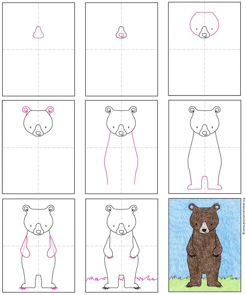 pic How To Draw A Bear Standing Up how to draw a grizzly bear
