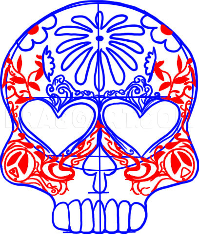photo How To Draw A Sugar Skull Step By Step how to draw a sugar skull easy