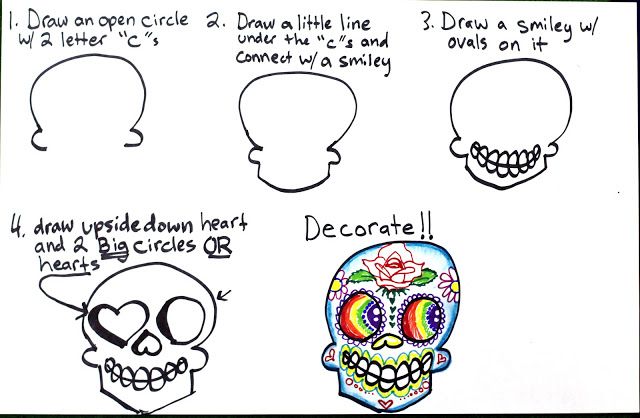images How To Draw A Sugar Skull Step By Step how to draw a sugar skull design step