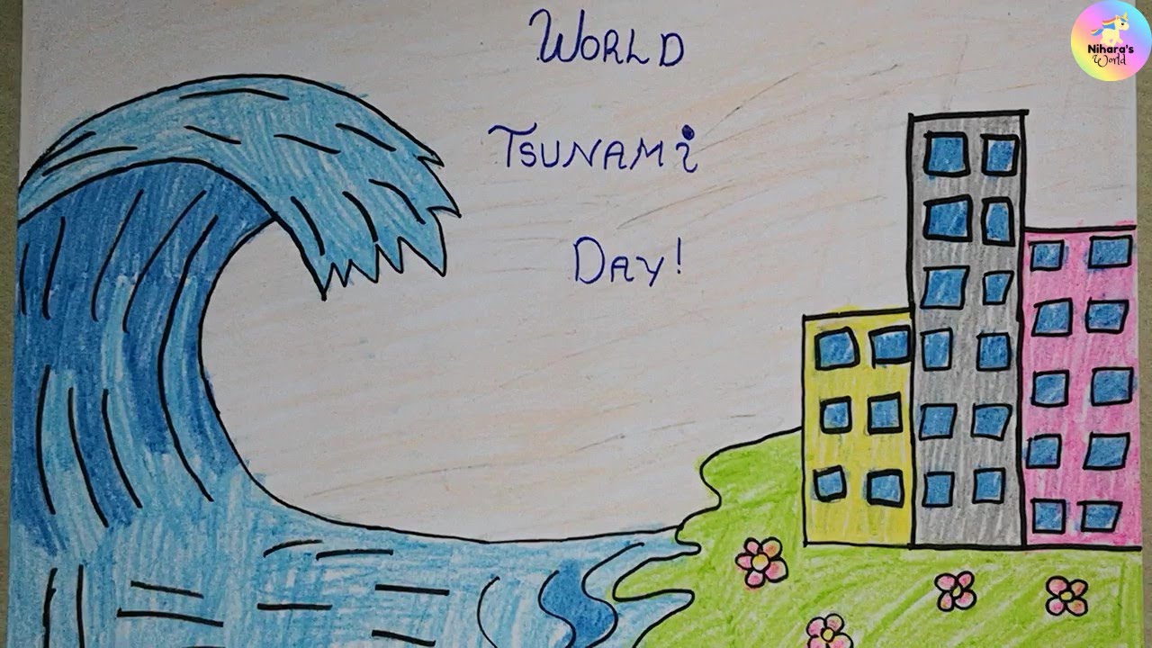 images How To Draw A Tsunami Easy world tsunami awareness day november 5 drawing tsunami day easy drawing nihara s world