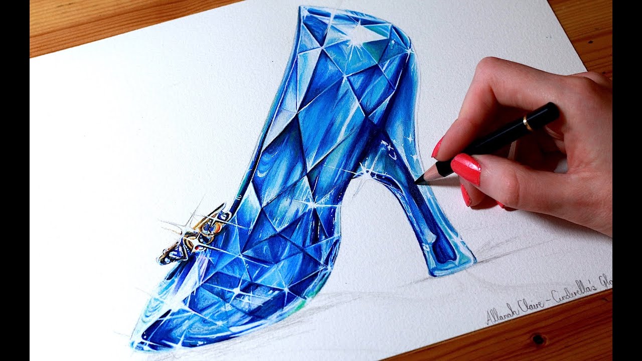 photo How To Draw Cinderella's Shoe cinderella glass slipper clipart