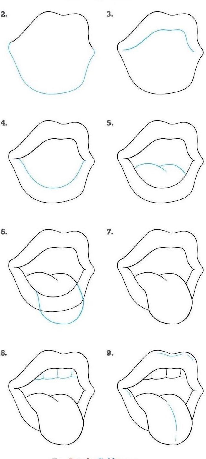 pix How To Draw Lips With Tongue Sticking Out how to draw lips part 1