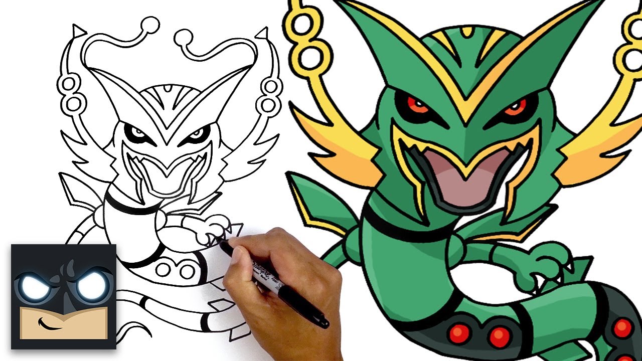 pics How To Draw Mega Rayquaza Easy how to draw mega rayquaza pokemon drawing animals