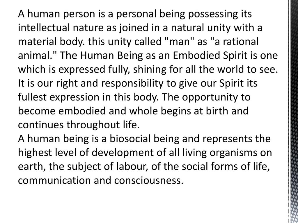 pix Human Person As An Embodied Spirit Essay lesson 3 the human as an embodied spirit