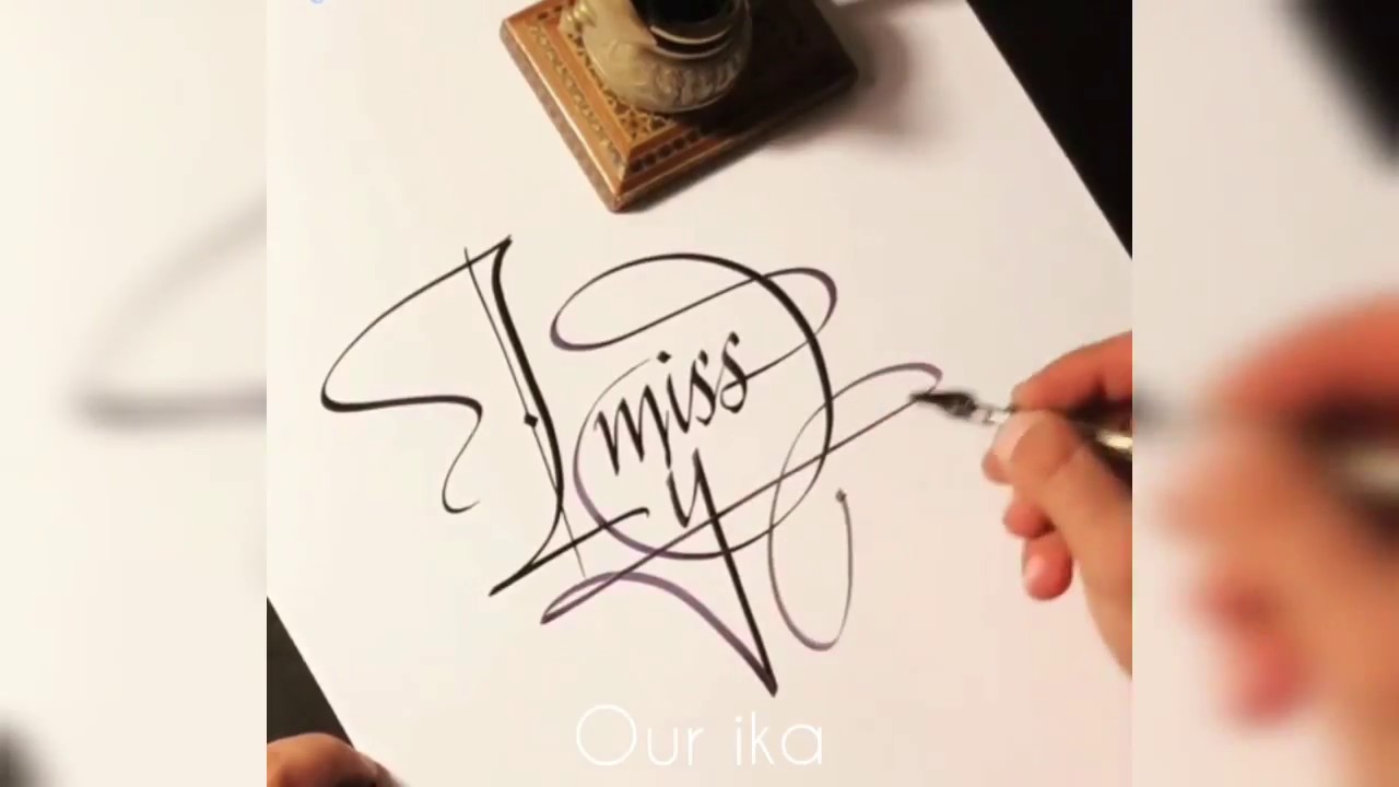 images I Miss You Calligraphy i miss you vector hand drawn lettering phrase modern brush