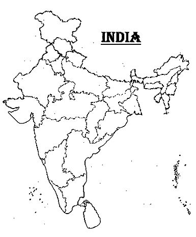 images India Map Without Names vectorstock