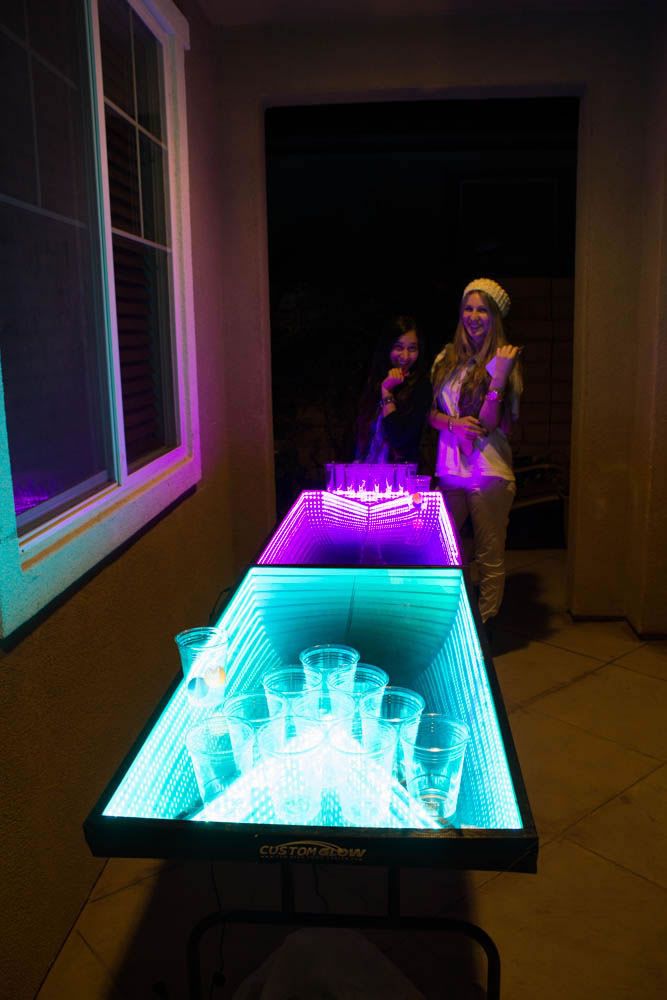 pix Infinity Beer Pong Table infinity glow led beer pong table