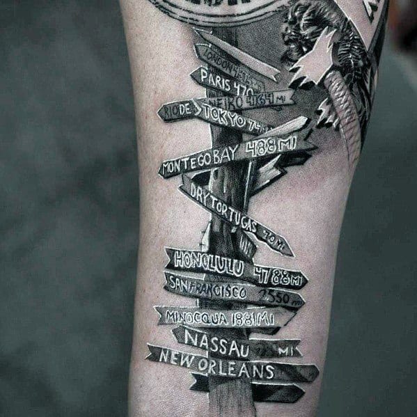 pics Interstate Sign Tattoo 30 street sign tattoo ideas for men